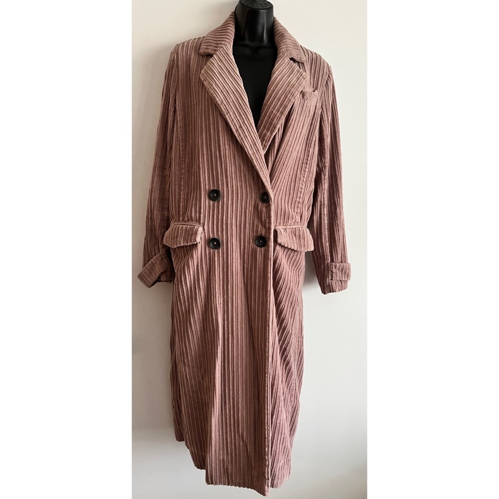 Free People Abbey Road Duster Rust - Oversized Maxi Corduroy Trench XS